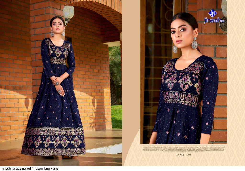 Jinesh Nx Aasma Vol 1 Heavy Long Festive Wear Wholesale Anarkali Kurtis
